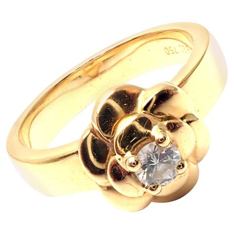 chanel camelia ring gold